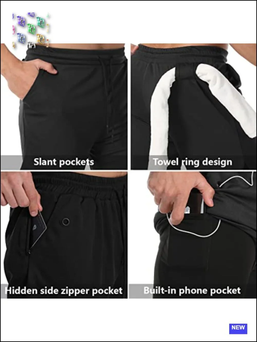 Men's 2 in 1 Workout Running Shorts 7 Inch Lightweight Athletic Gym Shorts with